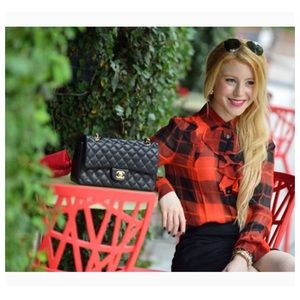 Kate Spade Woodland Plaid Blouse